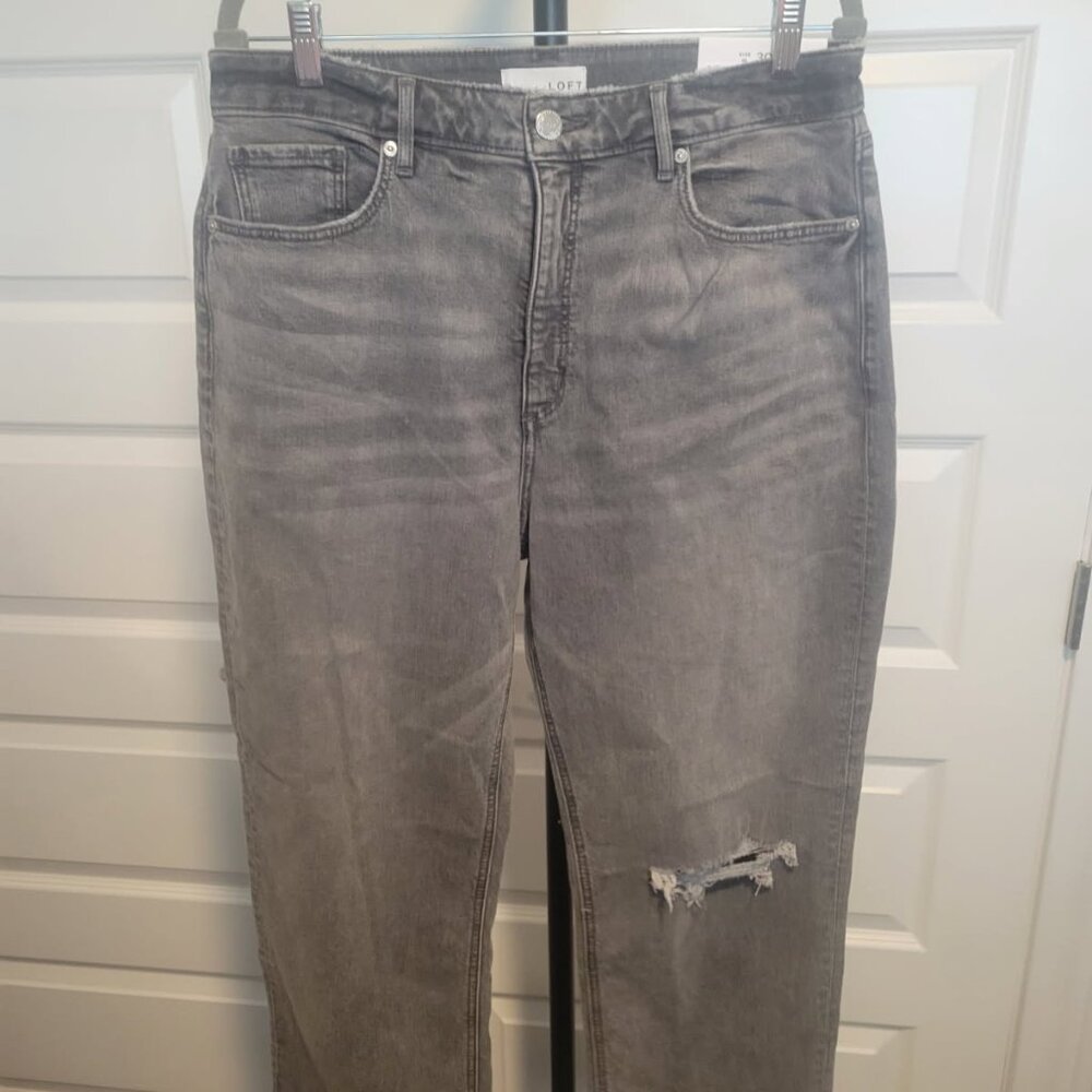 Loft Black/Gray The Curvy 90s High Waist Straight Size 10